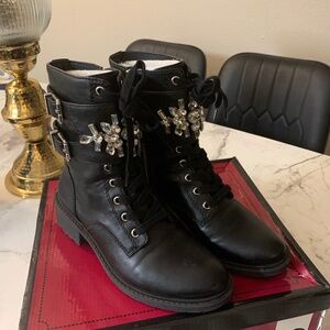 Circus by Sam Edelman Combat Boots with Jeweled Strap